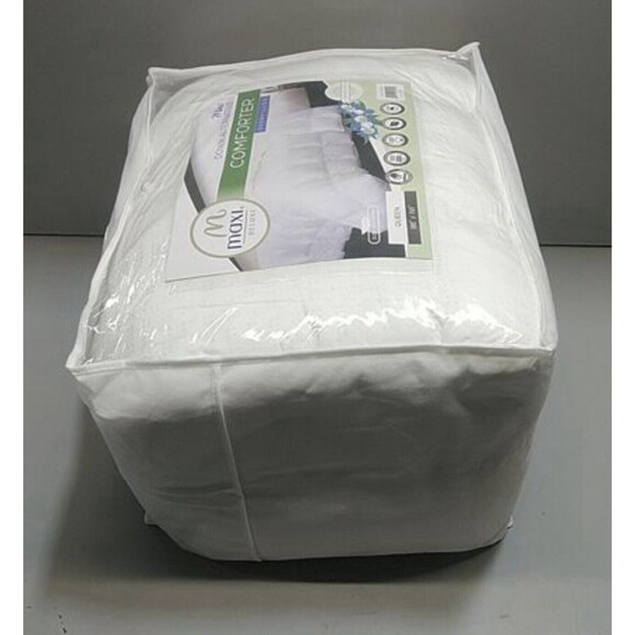 Cotton Sateen Queen Comforter 300 Thread Count Swiss Dot Design White Soft NEW - Picture 2 of 6